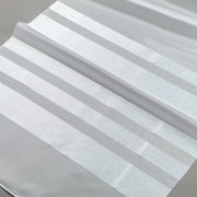 Firana POL-SAVA 001 /300/ 001 biały podkład z jasno srebrnymi pasami