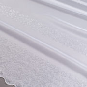 Firana 96910-2L /180/ 204- biały podkład ze srebrnym haftem z lureksem